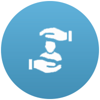 Managing another person's assets - hands icon