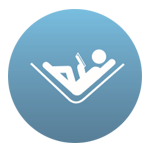 High income relaxed chair icon